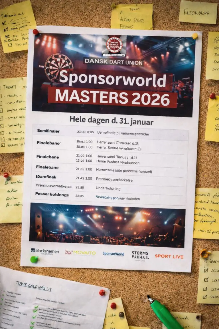Sponsorworld Masters 2026: Når dansk dart går all-in på format, detaljer og forklaringer
